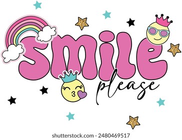 cute girl smile design graphic