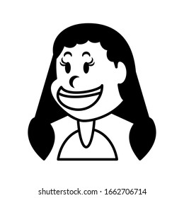 cute girl smiling on white background vector illustration design