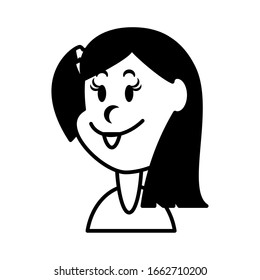 cute girl smiling on white background vector illustration design