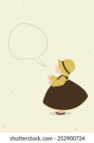 Cute girl with speech bubble