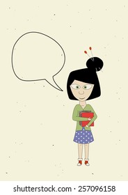 Cute girl with speech bubble
