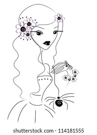 Cute girl with the spider