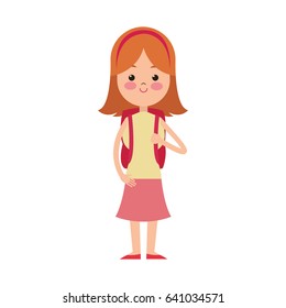 cute girl student elementary cheerful