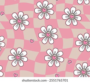 cute girl summer flower patterns design