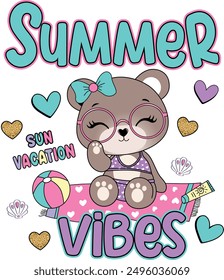 cute girl summer vibes design love