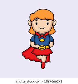 Cute girl in super hero costume