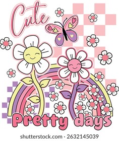 cute girl sweet design flower days