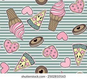 cute girl sweet patterns design