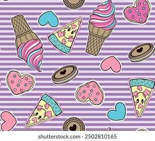 Diseño de patrones dulces de niña linda