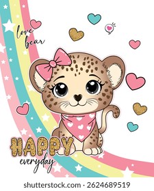 cute girl tiger love design