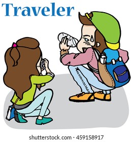the cute girl traveler 
