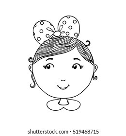 Cute girl vector background. Hand drawn illustration for apparel or kid textile, card, pin, t-shirt print design, other use. Cartoon character. Coloring book for kids or adults. Emotion example