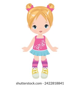 Cute girl vector cartoon illustration