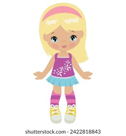 Cute girl vector cartoon illustration