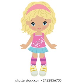 Cute girl vector cartoon illustration