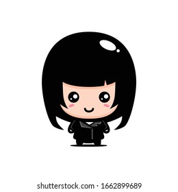 Cute girl vector character design