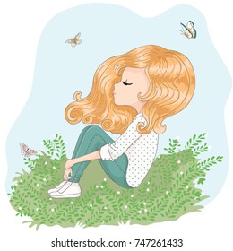 cute girl vector design