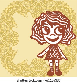 Cute girl. Vector illustration.