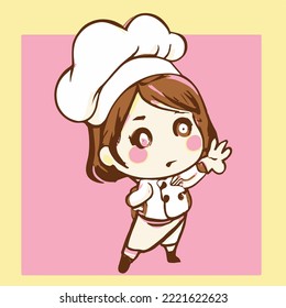 Cute girl vector illustration. vector cartoon style