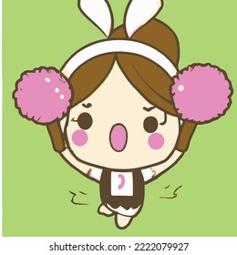 Cute girl vector illustration. vector cartoon style