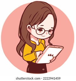 Cute girl vector illustration. vector cartoon style
