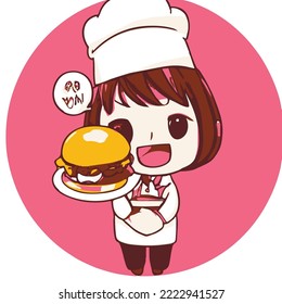 Cute girl vector illustration. vector cartoon style