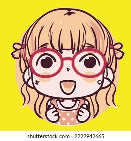 Cute girl vector illustration. vector cartoon style