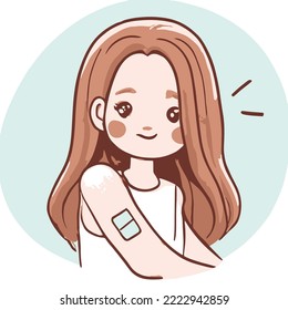 Cute girl vector illustration. vector cartoon style