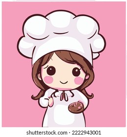 Cute girl vector illustration. vector cartoon style