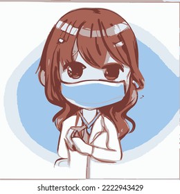 Cute girl vector illustration. vector cartoon style