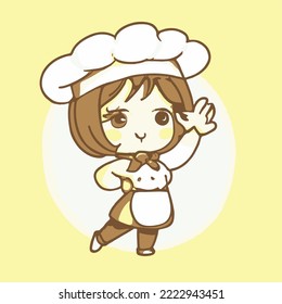 Cute girl vector illustration. vector cartoon style