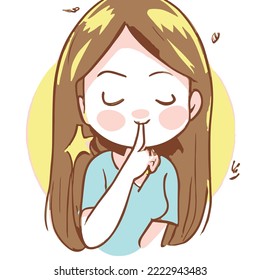 Cute girl vector illustration. vector cartoon style