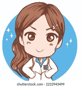 Cute girl vector illustration. vector cartoon style