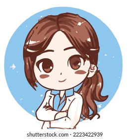 Cute girl vector illustration. vector cartoon style
