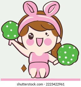 Cute girl vector illustration. vector cartoon style