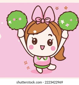Cute girl vector illustration. vector cartoon style