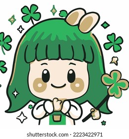 Cute girl vector illustration. vector cartoon style