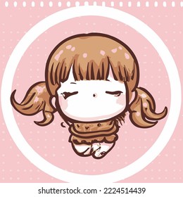 Cute girl vector illustration. vector cartoon style