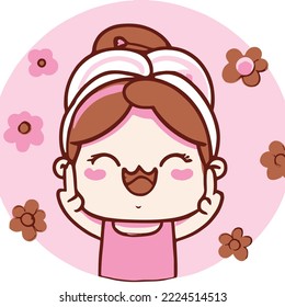 Cute girl vector illustration. vector cartoon style