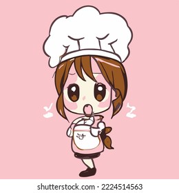 Cute girl vector illustration. vector cartoon style