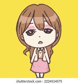Cute girl vector illustration. vector cartoon style