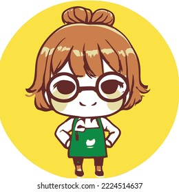 Cute girl vector illustration. vector cartoon style
