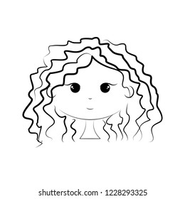 cute girl with Wavy hair style