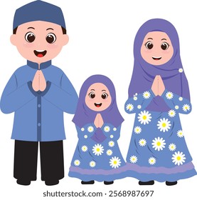 Cute girl wearing hijab, little girl, kids wearing hijab, Family Muslim, Idul Fitri