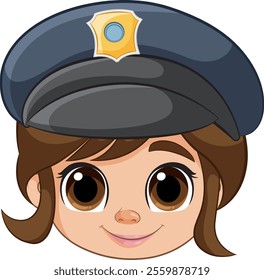 Cute girl wearing a police hat