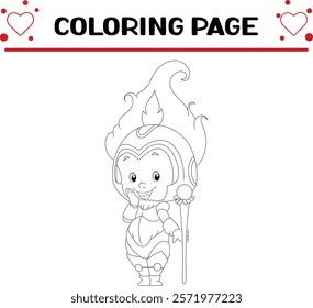 cute girl is wearing robot costume coloring page for kids