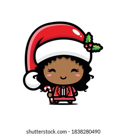 cute girl wearing santa claus costume
