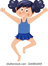 Cute girl wearing swimsuit illustration