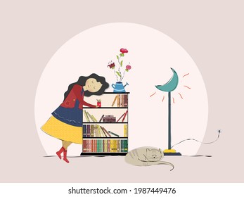 A cute girl who loves books