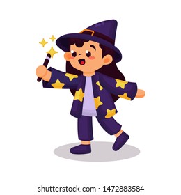 Cute Girl with Witch Halloween Costume